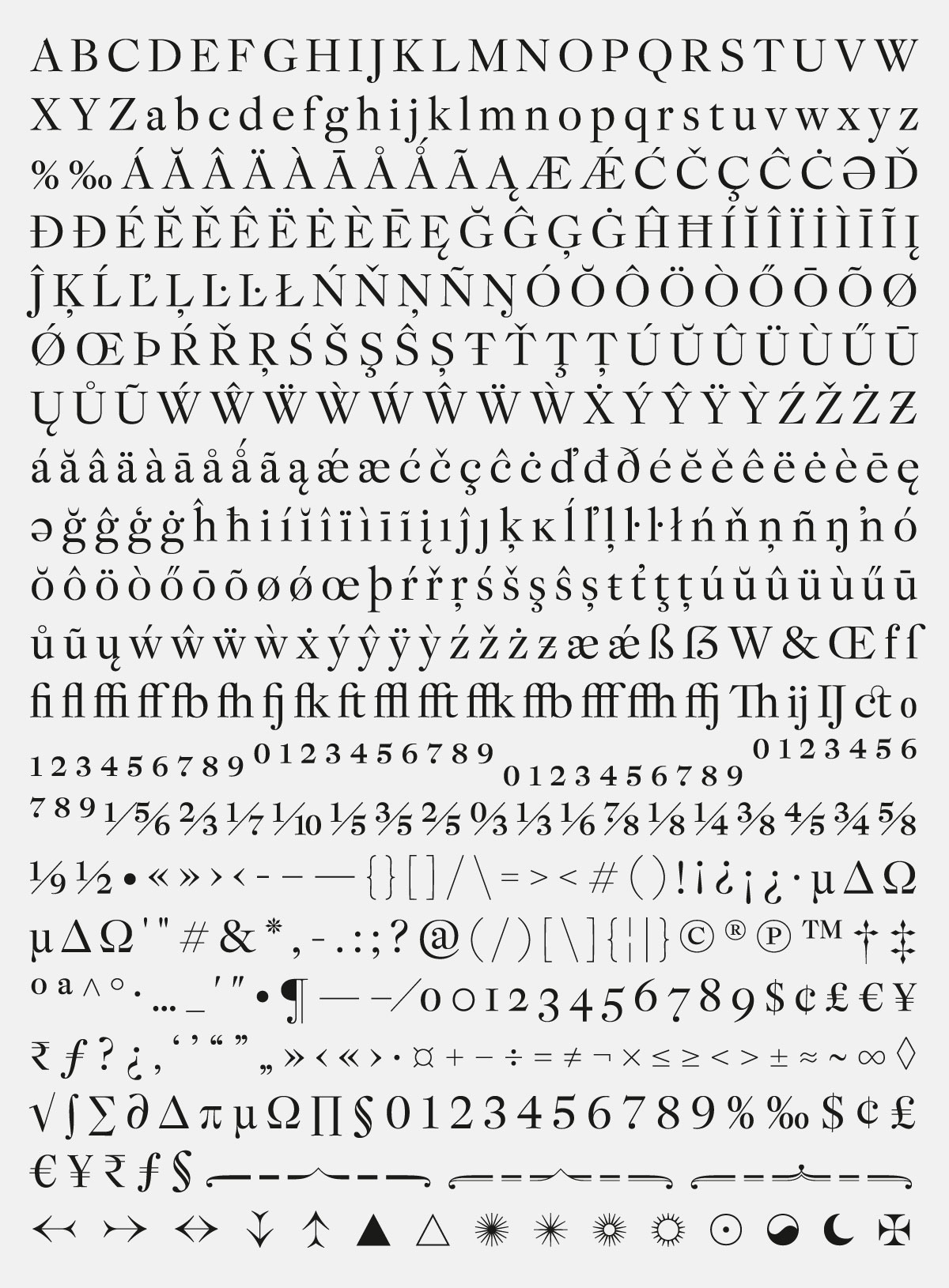 Glyphs of Le Rosart Display