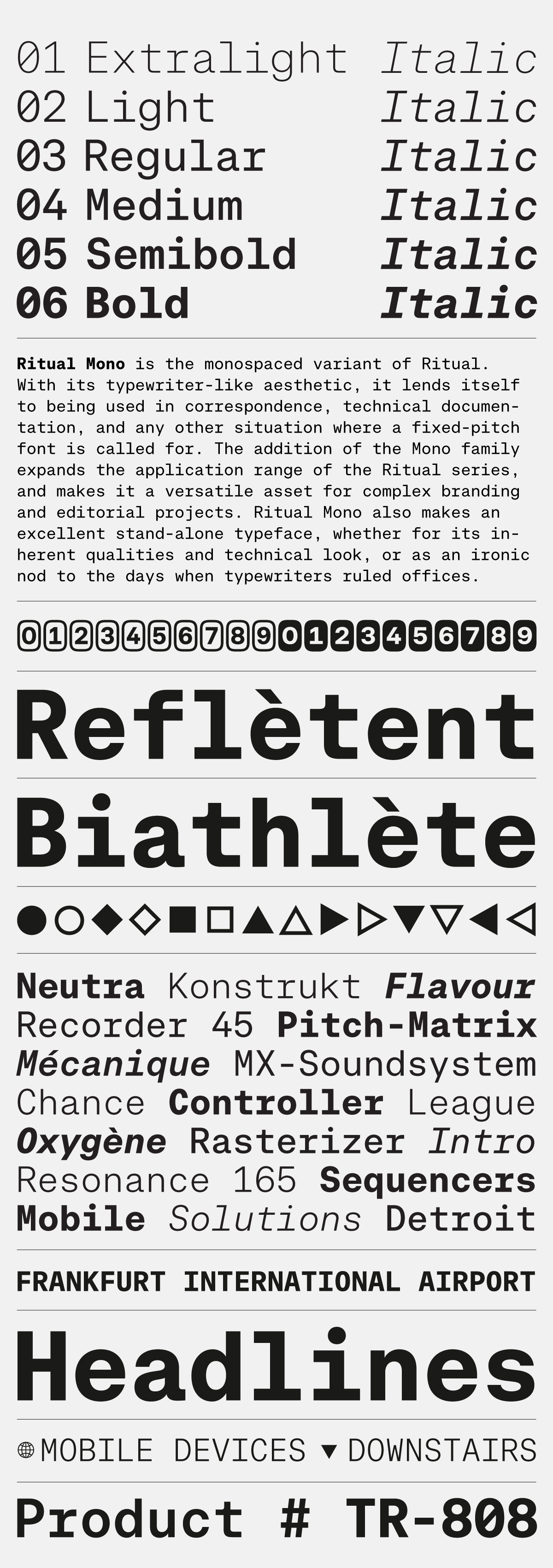 Specimen of Ritual Mono