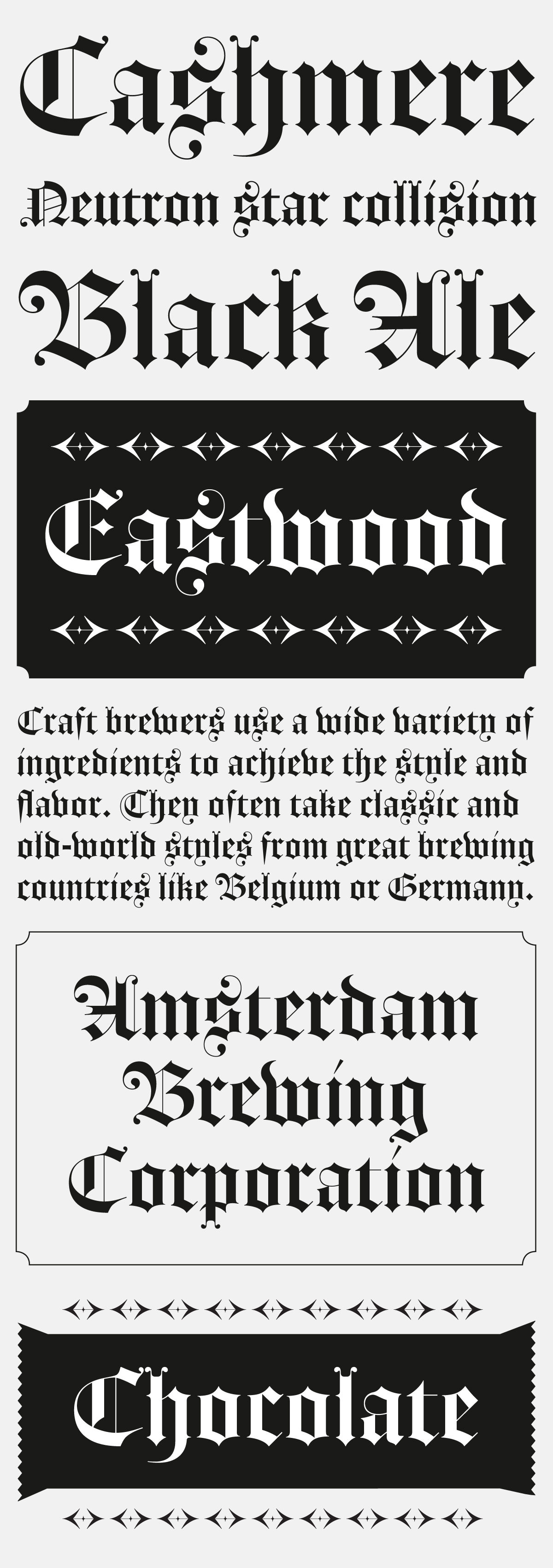 Specimen of Le Rosart Textura